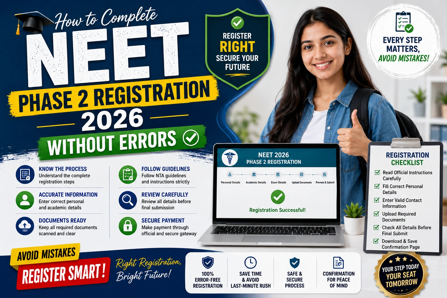 How to Complete NEET Phase 2 Registration 2026 Without Errors